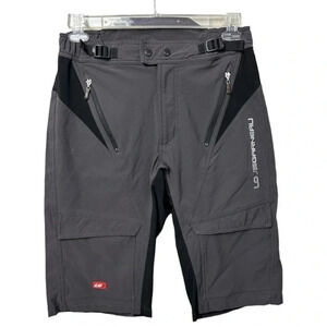Louis Gatineau Cyclist Shorts Mens Gray Zipper Pocket Belted High Rise Shorts.